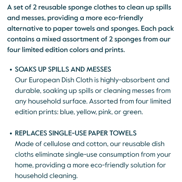 NWT Grove Collaborative Lemon Swedish dish towel set of 2 - Picture 5 of 7